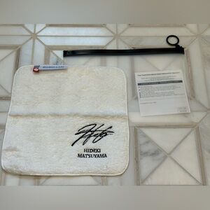 Hideki Matsuyama's Embroidered Signature White Golf Towel New